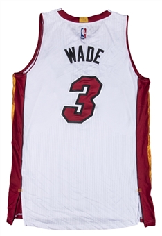 2014 Dwyane Wade Game Used & Photo Matched Miami Heat White Home Jersey - Photo Matched To 6 Games (Resolution Photomatching)